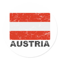 Austria Vintage Flag stickers by allworldtees Austria Vintage Flag stickers