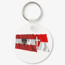 Austria & Wien Waving Flags keychains by Vexillophile Austria & Wien Waving Flags keychains
