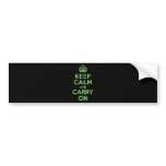 Authenic Keep Calm And Carry On Green. Best Price Bumper Sticker