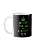 Authenic Keep Calm And Carry On Green. Best Price Mugs