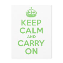 Authenic Keep Calm And Carry On Green. Best Price Post Cards
