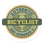 Authentic Bicyclist Round Stickers