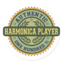 Authentic Harmonica Player stickers by 1000suns Authentic Harmonica Player stickers