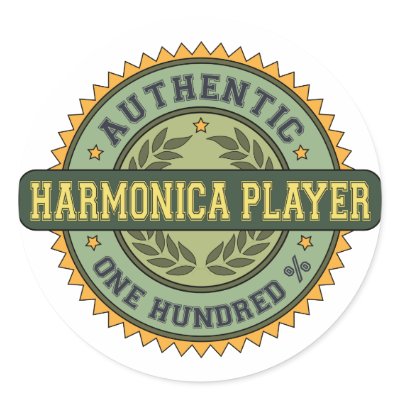 Authentic Harmonica Player Sticker by 1000suns