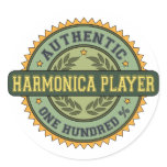 Authentic Harmonica Player stickers