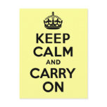 Authentic Keep Calm And Carry On Black.Best Price! Post Card