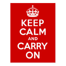 Authentic Keep Calm And Carry On Original Red Postcards