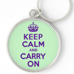 Authentic Keep Calm And Carry On Purple best price Keychains