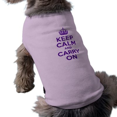 Authentic Keep Calm And Carry On Purple Doggie Tee by KeepCalmCarryOnShop