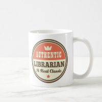 Authentic Librarian Vintage Gift Idea Classic White Coffee Mug