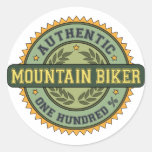 Authentic Mountain Biker Round Sticker