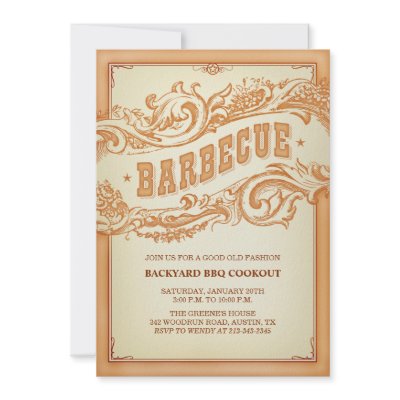 This southern style BBQ invitation has an old western style vintage look This southern style BBQ invitation has an old western style vintage look