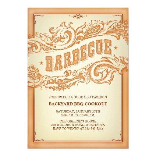 Authentic Old Western BBQ Invitation