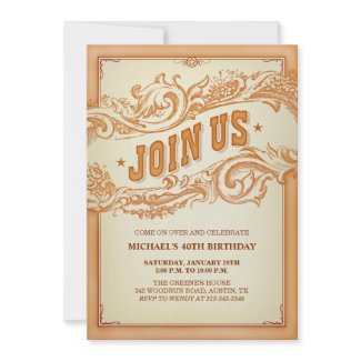 Authentic Old Western Party Invitation invitation