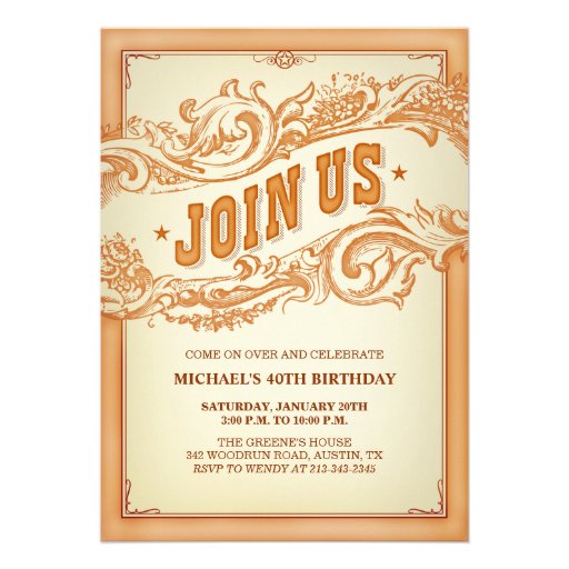 Authentic Old Western Party Invitation