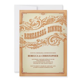 Authentic Old Western Rehearsal Dinner Invitation invitation