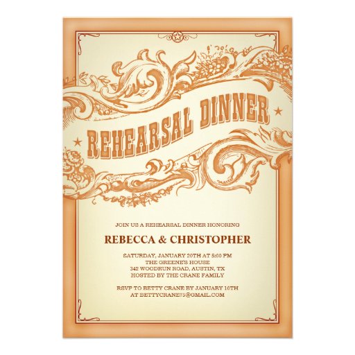 Authentic Old Western Rehearsal Dinner Invitation