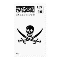 Authentic Pirate Flag of Jack Rackam postage