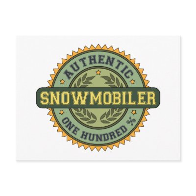 Authentic Snowmobiler Postcard by 1000suns