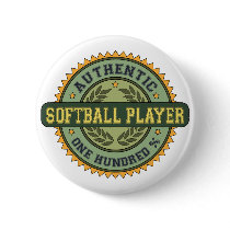 Authentic Softball Player buttons