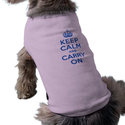 Authentic Vintage Keep Calm And Carry On. Blue Doggie T-shirt by KeepCalmCarryOnShop