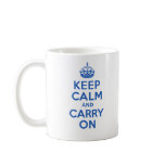 Authentic Vintage Keep Calm And Carry On Blue Coffee Mugs