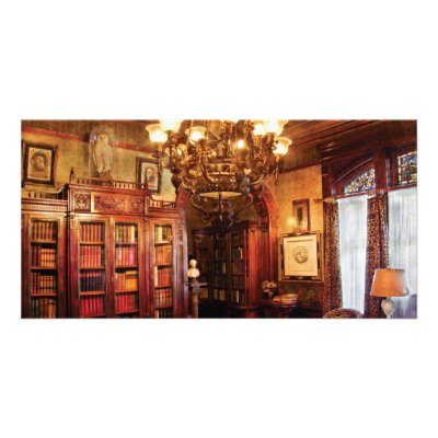 Author - In the Library Picture Card by suburbanscenes