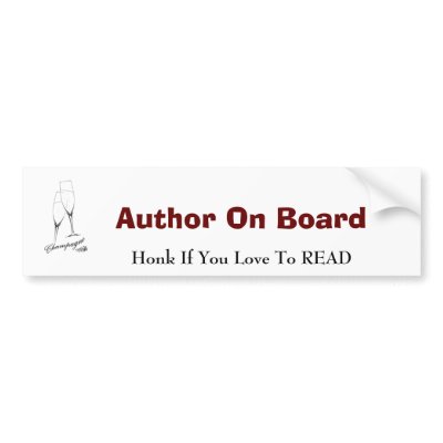Author On Board Bumper Sticker by champagnebooks