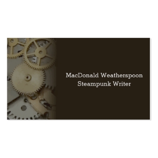 Author Writer Business Cards Steampunk Gears