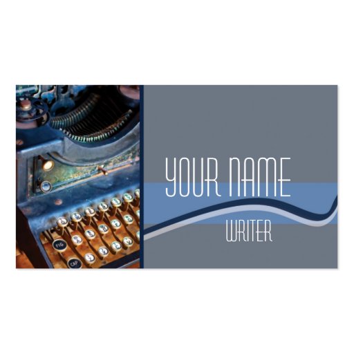 Author, Writer, or Editor Antique Typewritter Business Card Template (front side)