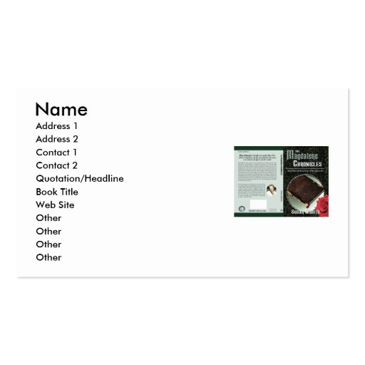 Author's choice business card templates (front side)
