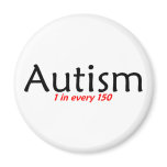 Autism 1 in 150 Black and Red Fridge Magnets Autism 1 in 150 Black and Red Fridge Magnets