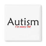 Autism 1 in 150 Black and Red Fridge Magnets Autism 1 in 150 Black and Red Fridge Magnets