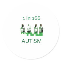Autism 1 in 166 stickers