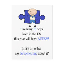 Autism 1 in 70 post cards