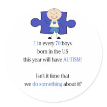 Autism 1 in 70 stickers