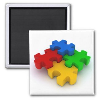 Autism 3D Puzzle Pieces refrigerator magnets