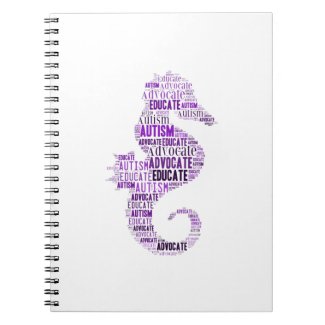 autism Advocate Educate Seahorse NoteBook Purple