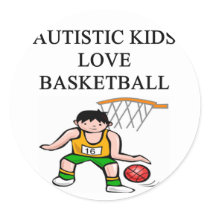 autism autistic kids love basketball stickers