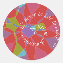 Autism Aware _never too late Sticker