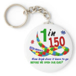 AUTISM AWARENESS 1 IN 150 HOW HIGH? KEYCHAIN