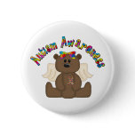 Autism Awareness Bear Pinback Button
