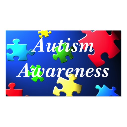 Autism Awareness Behavior Information Card Business Card Template (front side)