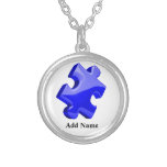 Autism Awareness Blue Puzzle Necklace Customize necklaces