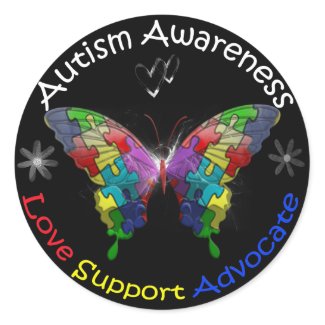 Autism Awareness Butterfly zazzle_sticker