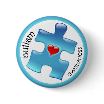 Autism Awareness Button - Blue by ejyoungquist Autism Awareness Button - Blue