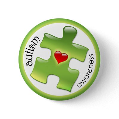 Autism Awareness Button - Green by ejyoungquist