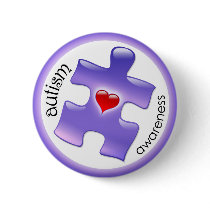 Autism Awareness Button - Purple by ejyoungquist Autism Awareness Button - Purple
