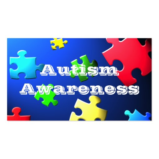 Autism Awareness card Business Card Template (back side)