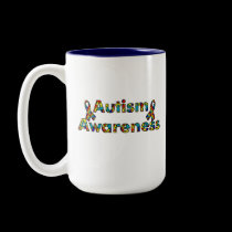 Autism Awareness - Double Ribbon mugs by kokobaby Autism Awareness - Double Ribbon mugs